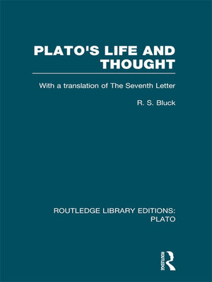 cover image of Plato's Life and Thought (RLE
